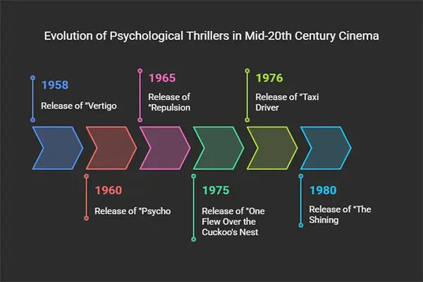 Evolution of Psychological Thrillers in Mid-20th Century Cinema